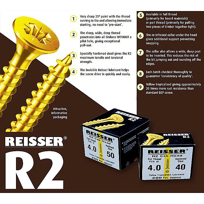 Reisser Cutter 3.5 X 40mm Countersunk Wood Screws 5 Reisser Cutter 3.5 X 40mm Countersunk Wood Screws - Image 4