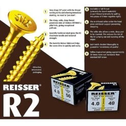 Reisser Cutter 4.0 X 35mm Countersunk Wood Screws -Draper || DeWALT || Stanley Sales 0059443 700