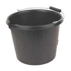 Black Builders Bucket With Pouring Lip 14.5 Litres