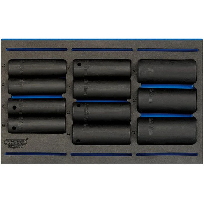 Draper 63483 Half Inch Square Drive Deep Impact Socket Set - Quarter EVA Tray 4 Draper 63483 Half Inch Square Drive Deep Impact Socket Set - Quarter EVA Tray - Image 2