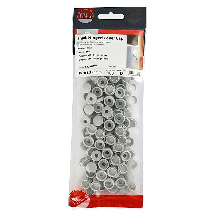 Timco Small Hinged Screw Cap 100pc - 3.5-5mm 4 Timco Small Hinged Screw Cap 100pc - 3.5-5mm - Image 2
