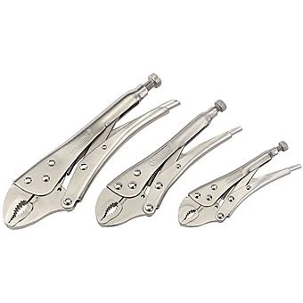 Draper 14040 3 Piece Curved Jaw Self Grip Pliers Set 3 Draper 14040 3 Piece Curved Jaw Self Grip Pliers Set