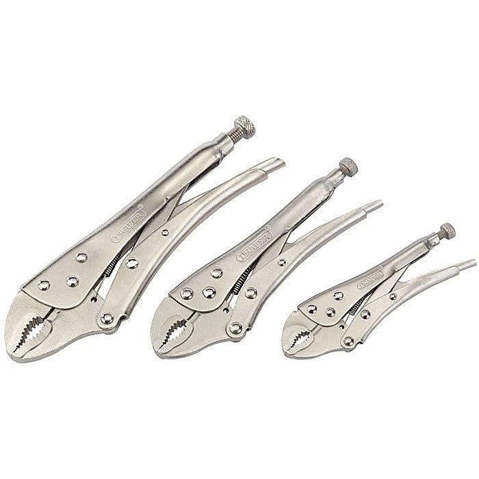 Draper 14040 3 Piece Curved Jaw Self Grip Pliers Set 4 Draper 14040 3 Piece Curved Jaw Self Grip Pliers Set - Image 2