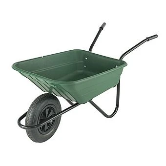 Shire 90 Litre Green Poly Pneumatic Wheelbarrow 3 Shire 90 Litre Green Poly Pneumatic Wheelbarrow