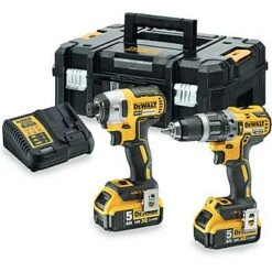 DeWalt DCK266P2T 18V Brushless DCF887 Impact Driver & DCD796 Combi Drill Twinpack 2 X 5.0Ah Batteries