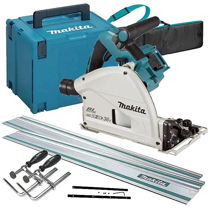Makita DSP600ZJ 36V (2x18V) 165mm Plunge Saw Body Only, Guide Rails & Clamps Kit 4 Makita DSP600ZJ 36V (2x18V) 165mm Plunge Saw Body Only, Guide Rails & Clamps Kit - Image 2