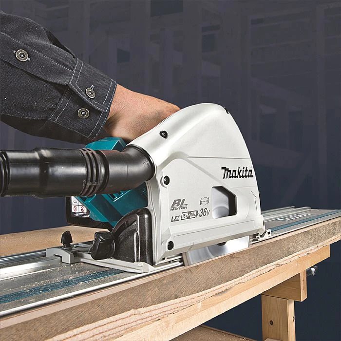 Makita DSP600ZJ 36V (2x18V) 165mm Plunge Saw Body Only, Guide Rails & Clamps Kit 5 Makita DSP600ZJ 36V (2x18V) 165mm Plunge Saw Body Only, Guide Rails & Clamps Kit - Image 3